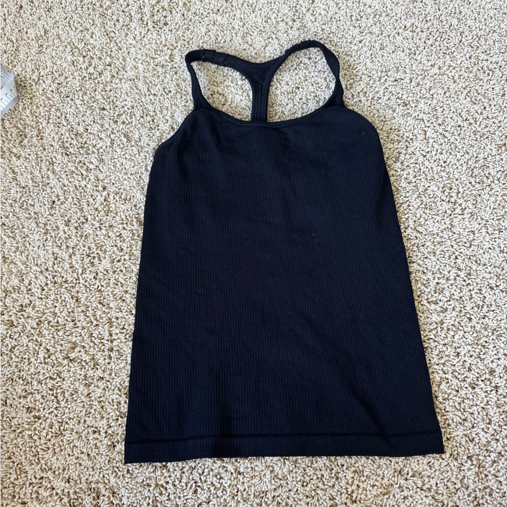 Black ribbed Racerback Tank Top